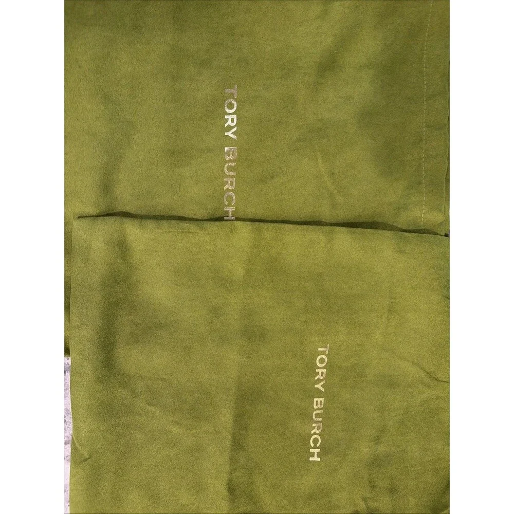Tory Burch dust chartreuse green suede medium bag Bundle Of 2 shoe bags